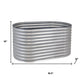 32" X 63" Silver Metal Oval Raised Garden Bed