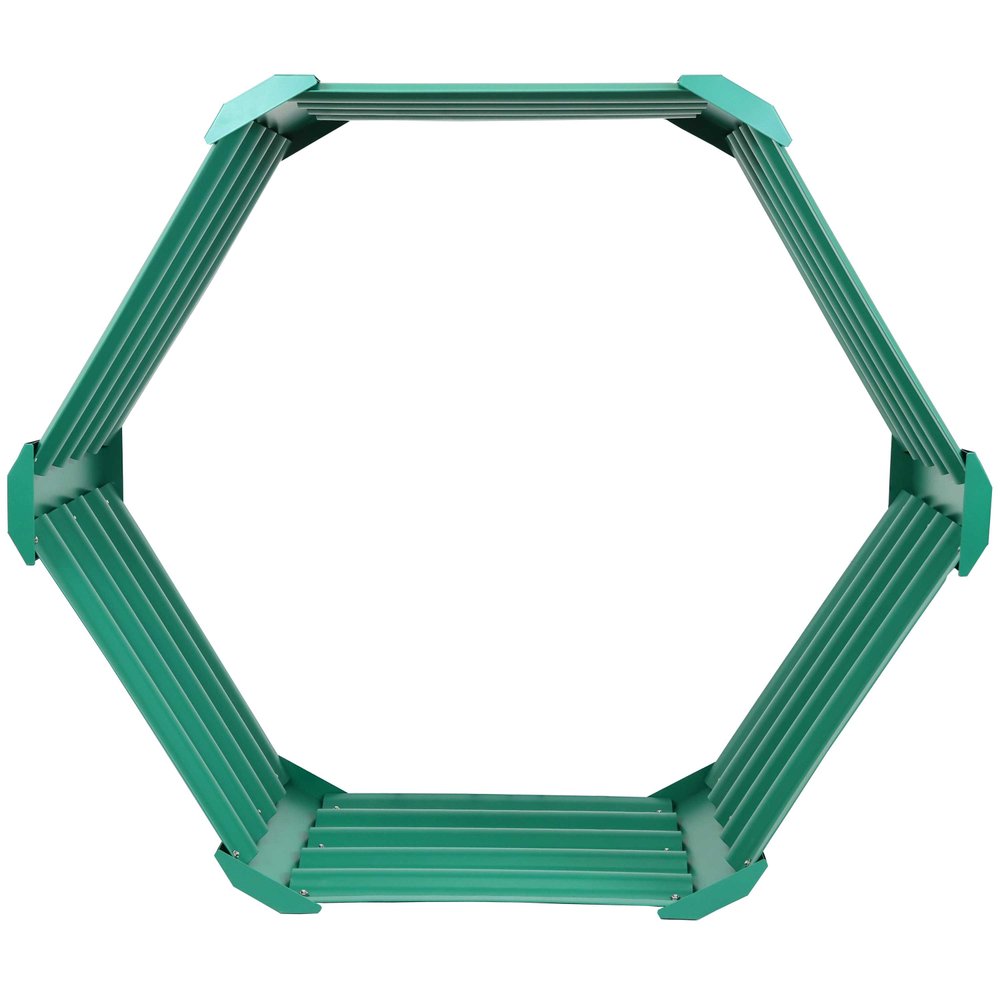 16" X 41" Green Steel Hexagon Planter Box