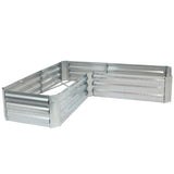 12" X 60" Silver Steel L Shape Raised Garden Bed