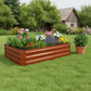 12" X 48" Brown Steel Rectangular Raised Garden Bed