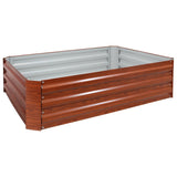 12" X 48" Brown Steel Rectangular Raised Garden Bed