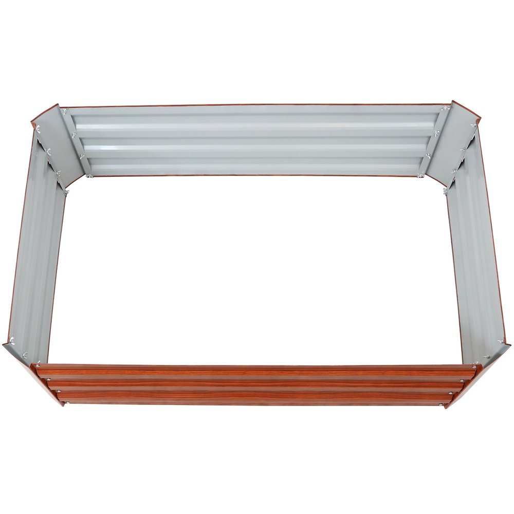12" X 48" Brown Steel Rectangular Raised Garden Bed