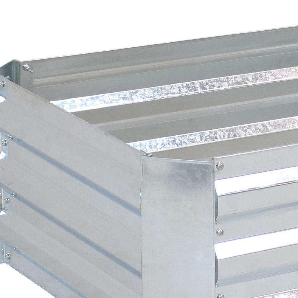 12" X 48" Silver Metal Rectangular Raised Garden Bed