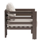 30" Brown Aluminum Outdoor Arm Chair with White Cushion
