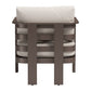 30" Brown Aluminum Outdoor Arm Chair with White Cushion