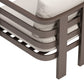 30" Brown Aluminum Outdoor Arm Chair with White Cushion