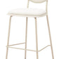 Set of Four 30" Light Gray Fabric Faux Leather and Steel Bar Height Bar Chairs