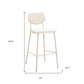 Set of Four 30" Light Gray Fabric Faux Leather and Steel Bar Height Bar Chairs
