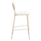 Set of Four 30" Light Gray Fabric Faux Leather and Steel Bar Height Bar Chairs