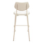 Set of Four 30" Light Gray Fabric Faux Leather and Steel Bar Height Bar Chairs