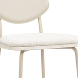 Set of Four 26" Light Gray Fabric Faux Leather and Steel Counter Height Bar Chairs