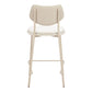 Set of Four 26" Light Gray Fabric Faux Leather and Steel Counter Height Bar Chairs