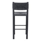 Set of Two 30" Black Rattan and Aluminum Low Back Bar Height Bar Chairs