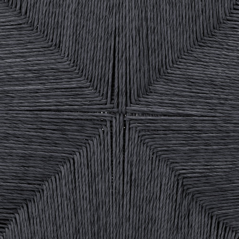 Set of Two 30" Black Rattan and Aluminum Low Back Bar Height Bar Chairs