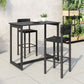 Set of Two 30" Black Rattan and Aluminum Low Back Bar Height Bar Chairs
