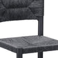 Set of Two 30" Black Rattan and Aluminum Low Back Bar Height Bar Chairs
