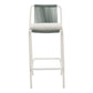 Set of Two White and Green Woven Back And Aluminum Counter Height Bar Chairs