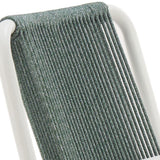 Set of Two White and Green Woven Back And Aluminum Counter Height Bar Chairs