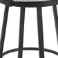 31" Black Natural and White Aluminum And Faux Rattan Swivel Bar Height Bar Chair