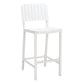 30" White Aluminum Outdoor Bar Height Chair