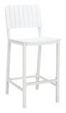 30" White Aluminum Outdoor Bar Height Chair