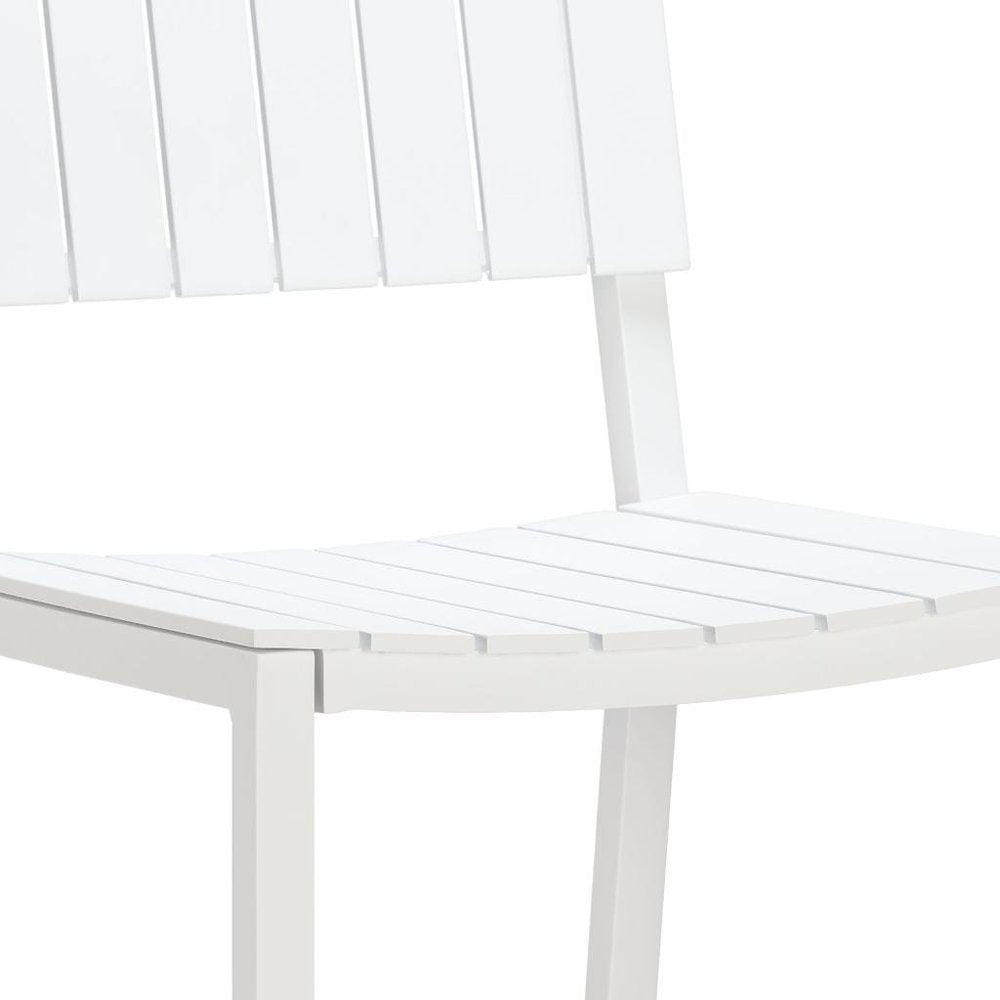 30" White Aluminum Outdoor Bar Height Chair