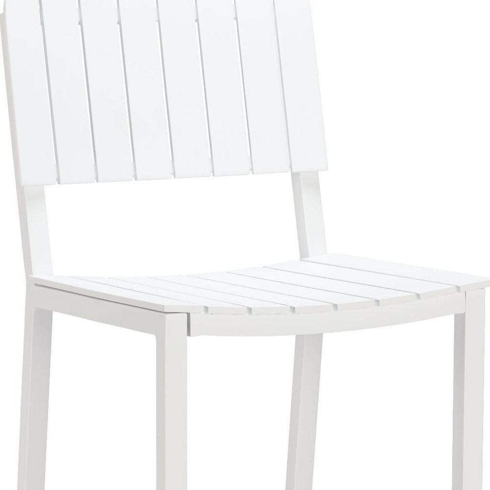 30" White Aluminum Outdoor Bar Height Chair