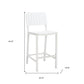 30" White Aluminum Outdoor Bar Height Chair