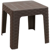 19" Brown Square Plastic Outdoor Side Table