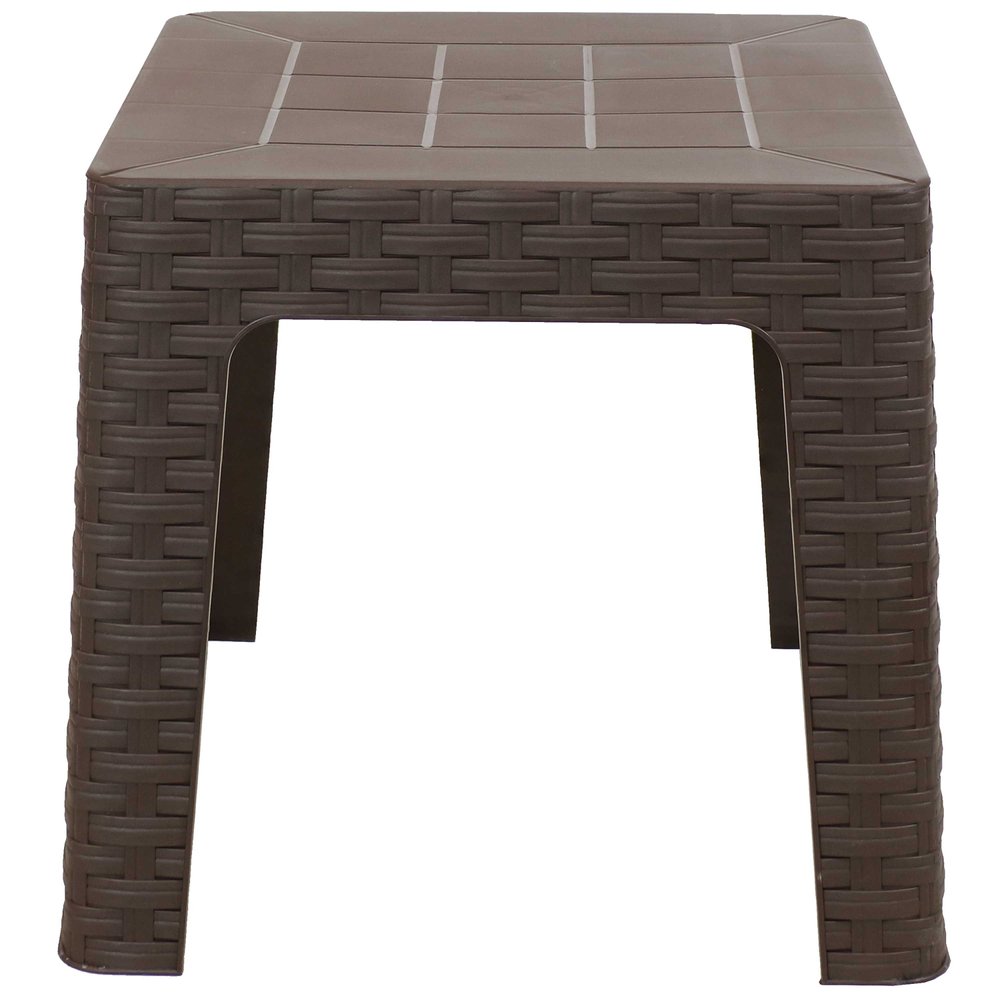 19" Brown Square Plastic Outdoor Side Table