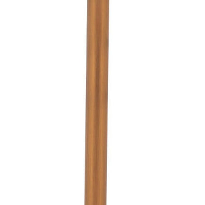 24" White and Gold Wood and Steel Rounded Bar Table