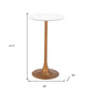 24" White and Gold Wood and Steel Rounded Bar Table