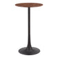 24" Brown and Black Wood and Steel Rounded Bar Table