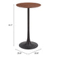 24" Brown and Black Wood and Steel Rounded Bar Table