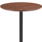 24" Brown and Black Wood and Steel Rounded Bar Table