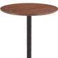 24" Brown and Black Wood and Steel Rounded Bar Table