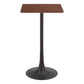 24" Brown and Black Wood and Steel Square Bar Table
