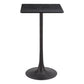 24" Black Wood and Steel Square Bar Table