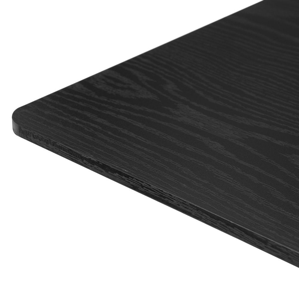 24" Black Wood and Steel Square Bar Table