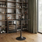 24" Black Wood and Steel Square Bar Table
