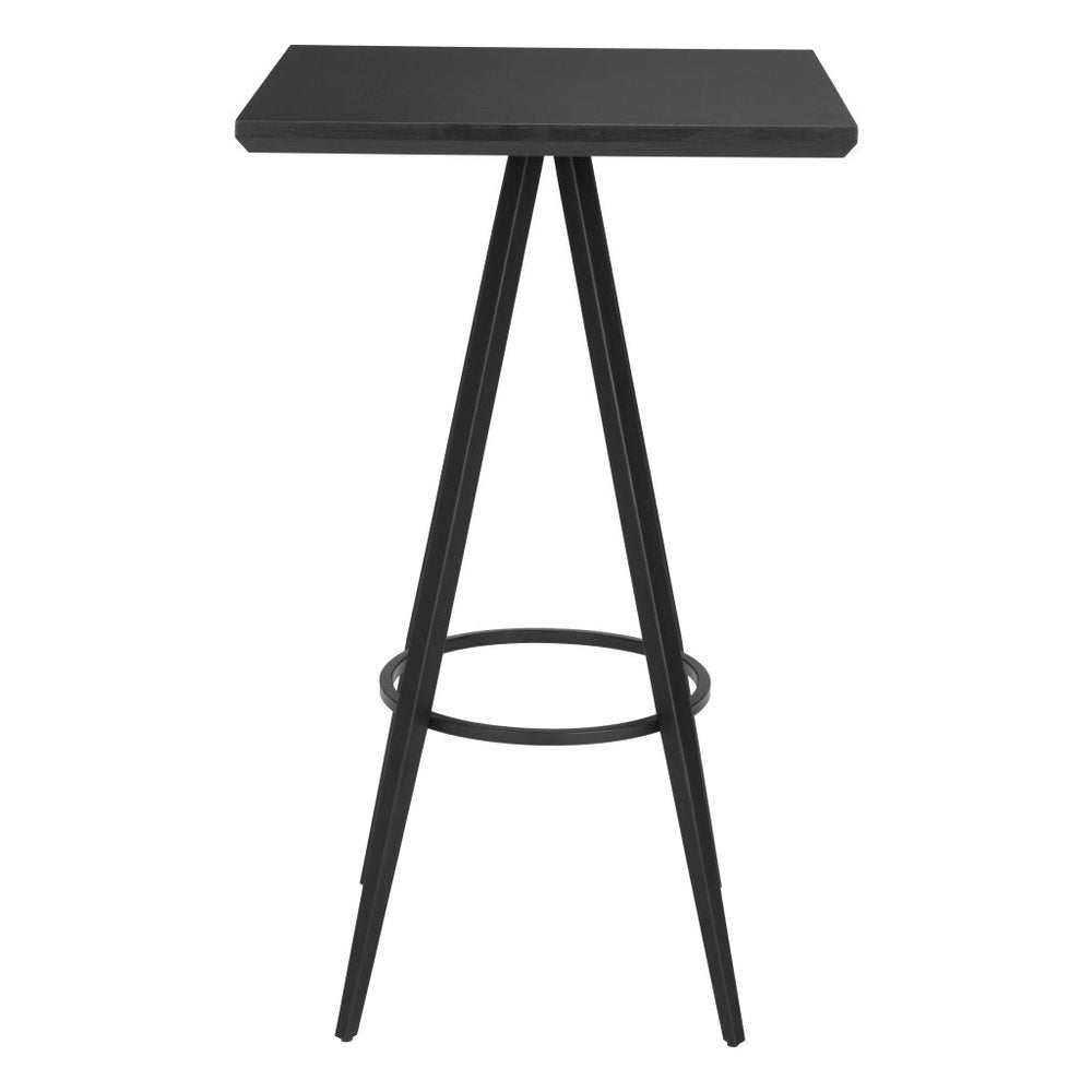 26" Black Wood and Steel Square Bar Table