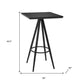 26" Black Wood and Steel Square Bar Table