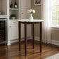 32" White and Brown Faux Marble and Solid Wood Rounded Bar Table
