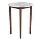 32" White and Brown Faux Marble and Solid Wood Rounded Bar Table