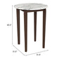 32" White and Brown Faux Marble and Solid Wood Rounded Bar Table