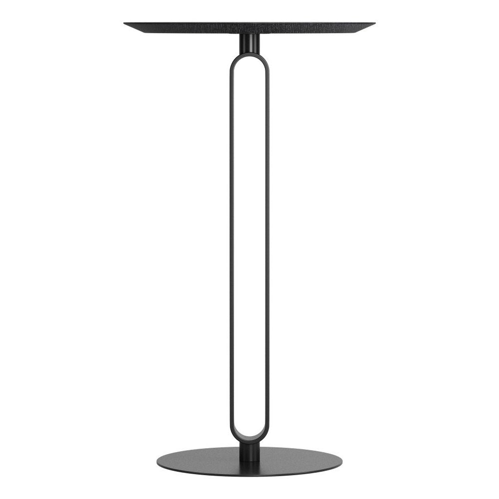 24" Black Wood and Steel Rounded Bar Table