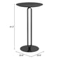 24" Black Wood and Steel Rounded Bar Table