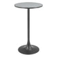 24" Gray and Black Faux Terrazzo and Steel Rounded Bar Table