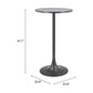 24" Gray and Black Faux Terrazzo and Steel Rounded Bar Table