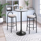 24" Gray and Black Faux Terrazzo and Steel Rounded Bar Table